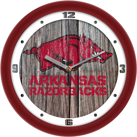 Arkansas Razorbacks Wall Clock - Weathered Wood