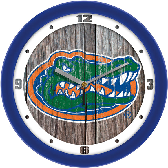 Florida Gators Wall Clock - Weathered Wood