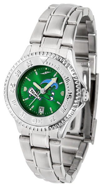 Tulane Green Wave Competitor Steel Ladies Watch - AnoChrome