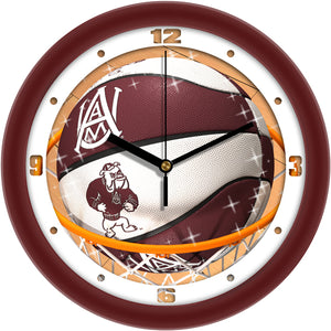 Alabama A&M Bulldogs Wall Clock - Basketball Slam Dunk
