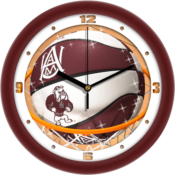 Alabama A&M Bulldogs Wall Clock - Basketball Slam Dunk