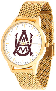 Alabama A&M Bulldogs Statement Mesh Band Unisex Watch - Gold