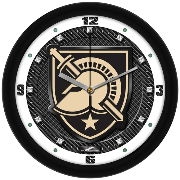 Army Black Knights Wall Clock - Carbon Fiber Textured