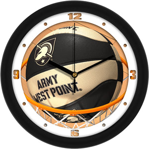 Army Black Knights Wall Clock - Basketball Slam Dunk