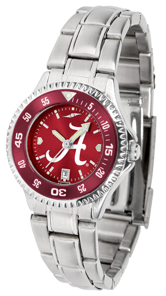 Alabama Crimson Tide Competitor Steel Ladies Watch - AnoChrome - Color Bezel