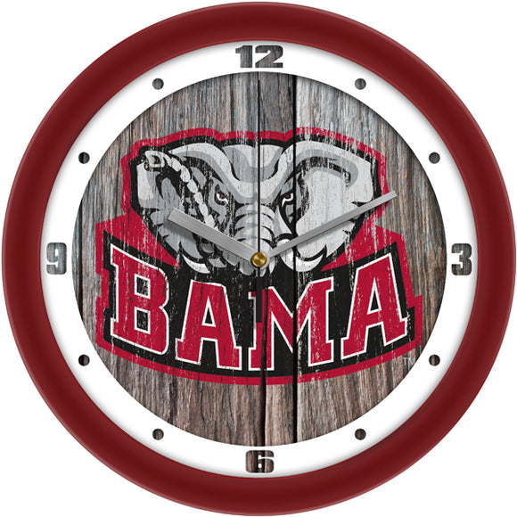 Alabama Crimson Tide Wall Clock - Weathered Wood