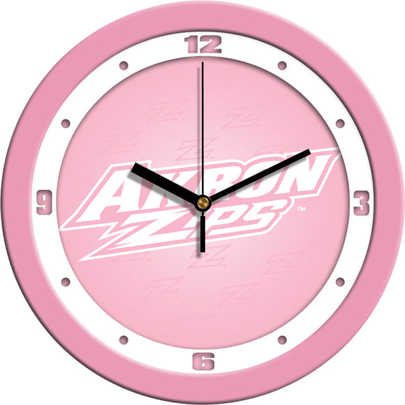 Akron Zips Wall Clock - Pink
