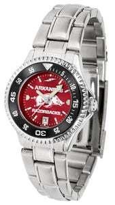 Arkansas Razorbacks Competitor Steel Ladies Watch - AnoChrome - Color Bezel