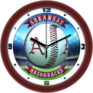 Arkansas Razorbacks Wall Clock - Baseball Home Run
