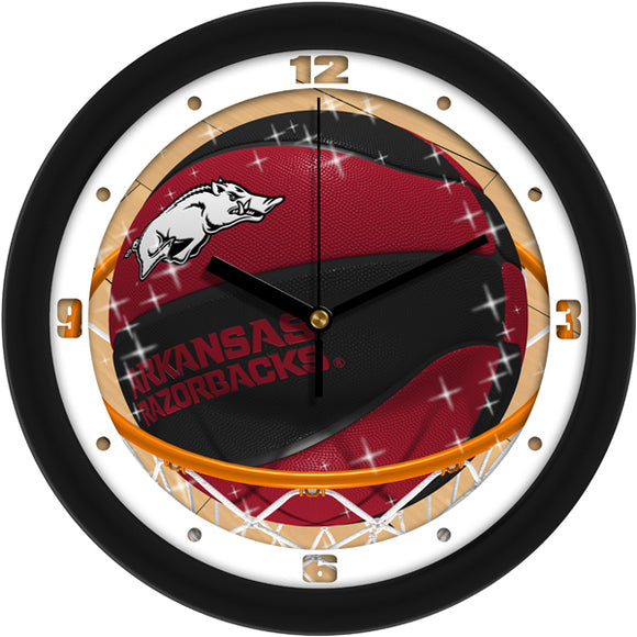 Arkansas Razorbacks Wall Clock - Basketball Slam Dunk