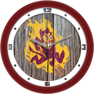Arizona State Sun Devils Wall Clock - Weathered Wood
