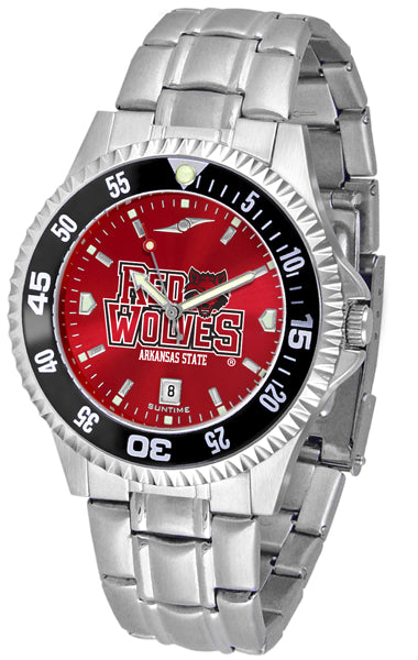 Arkansas State Red Wolves Competitor Steel Men’s Watch - AnoChrome- Color Bezel