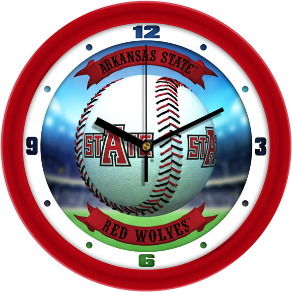 Arkansas State Red Wolves Wall Clock - Baseball Home Run