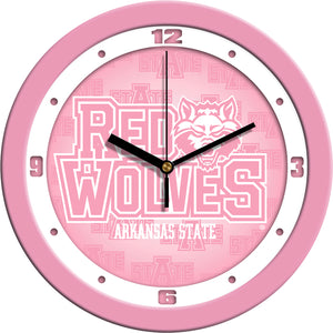 Arkansas State Red Wolves Wall Clock - Pink