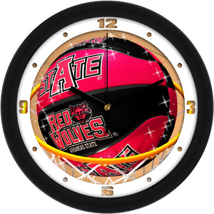 Arkansas State Red Wolves Wall Clock - Basketball Slam Dunk