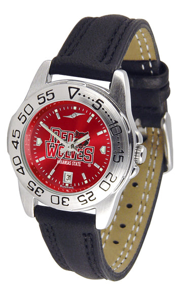 Arkansas State Red Wolves Sport Leather Ladies Watch - AnoChrome