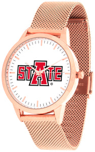 Arkansas State Red Wolves Statement Mesh Band Unisex Watch - Rose