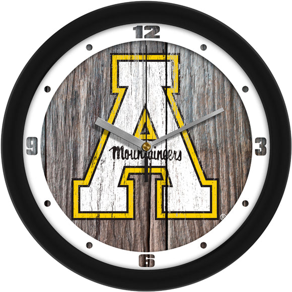 Appalachian State Mountaineers Wall Clock - Weathered Wood