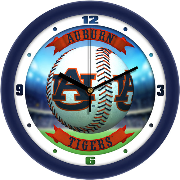 Auburn Tigers Wall Clock - Baseball Home Run