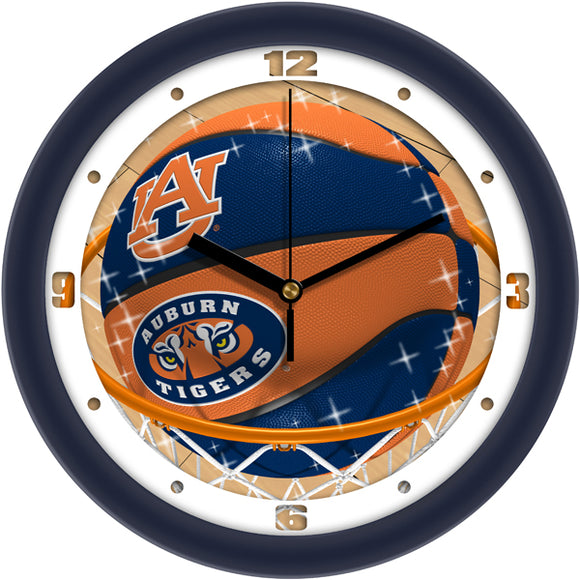 Auburn Tigers Wall Clock - Basketball Slam Dunk