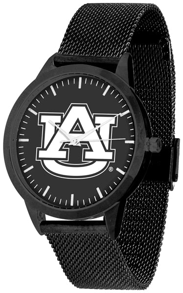 Auburn Tigers Statement Mesh Band Unisex Watch - Black - Black Dial