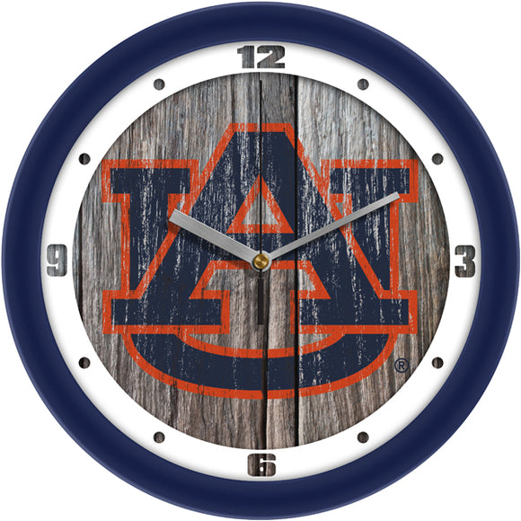 Auburn Tigers Wall Clock - Weathered Wood