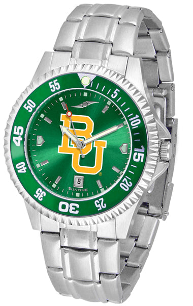 Baylor Bears Competitor Steel Men’s Watch - AnoChrome- Color Bezel