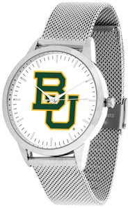 Baylor Bears Statement Mesh Band Unisex Watch - Silver