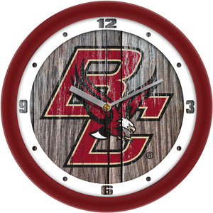 Boston College Eagles Wall Clock - Weathered Wood