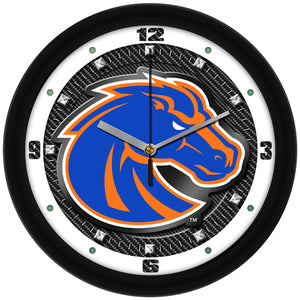 Boise State Wall Clock - Carbon Fiber Textured