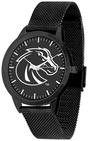 Boise State Statement Mesh Band Unisex Watch - Black - Black Dial