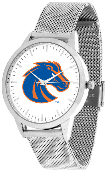 Boise State Statement Mesh Band Unisex Watch - Silver