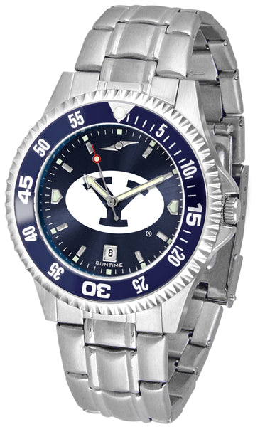 BYU Cougars Competitor Steel Men’s Watch - AnoChrome- Color Bezel