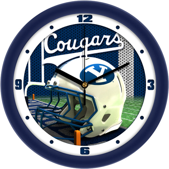 BYU Cougars Wall Clock - Football Helmet