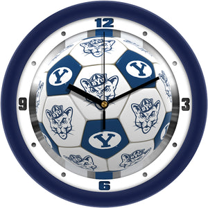 BYU Cougars Wall Clock - Soccer