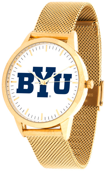 BYU Cougars Statement Mesh Band Unisex Watch - Gold