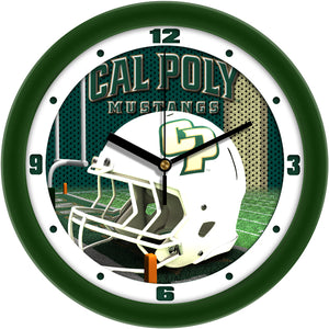 Cal Poly Mustangs Wall Clock - Football Helmet