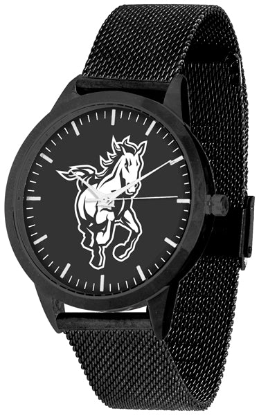 Cal Poly Mustangs Statement Mesh Band Unisex Watch - Black - Black Dial