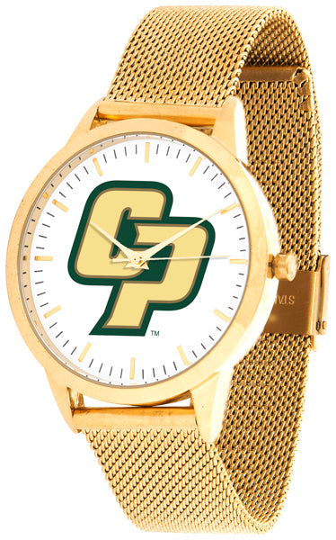 Cal Poly Mustangs Statement Mesh Band Unisex Watch - Gold