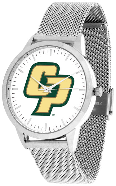 Cal Poly Mustangs Statement Mesh Band Unisex Watch - Silver