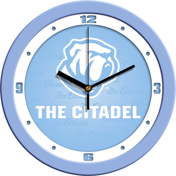 Citadel Bulldogs Wall Clock - Baby Blue