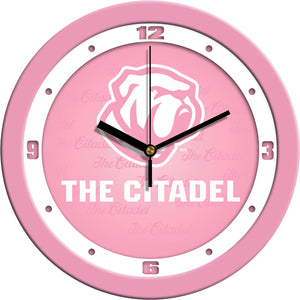 Citadel Bulldogs Wall Clock - Pink