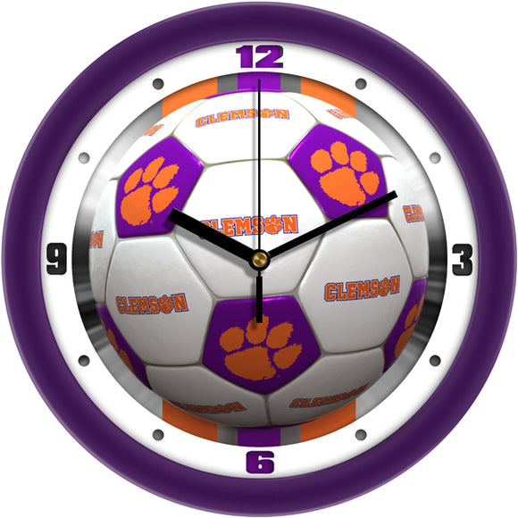 Clemson Tigers Wall Clock - Soccer