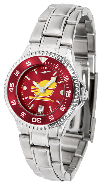 Central Michigan Competitor Steel Ladies Watch - AnoChrome - Color Bezel