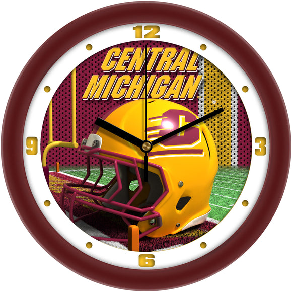 Central Michigan Wall Clock - Football Helmet
