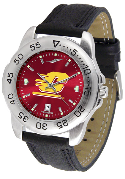 Central Michigan Sport Leather Men’s Watch - AnoChrome