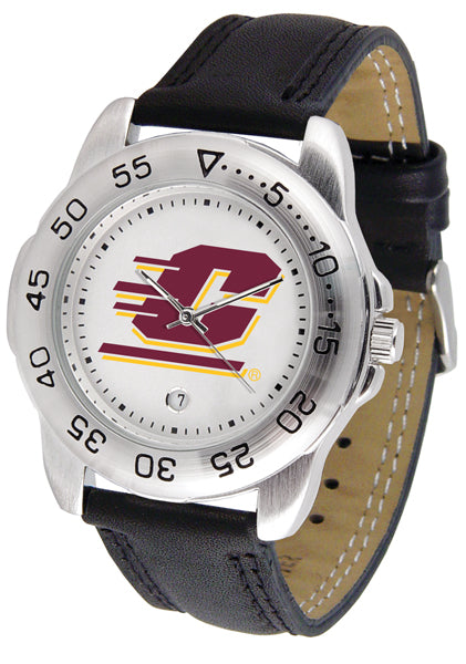 Central Michigan Sport Leather Men’s Watch