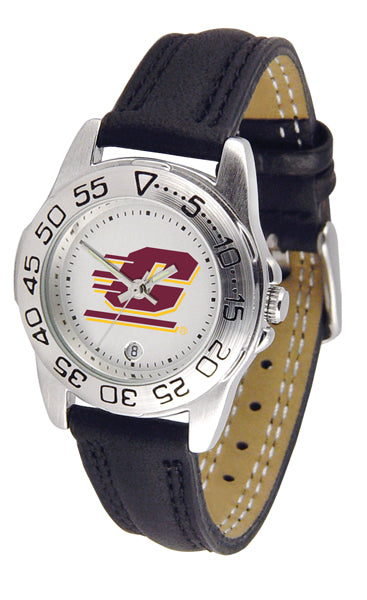 Central Michigan Sport Leather Ladies Watch