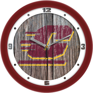 Central Michigan Wall Clock - Weathered Wood