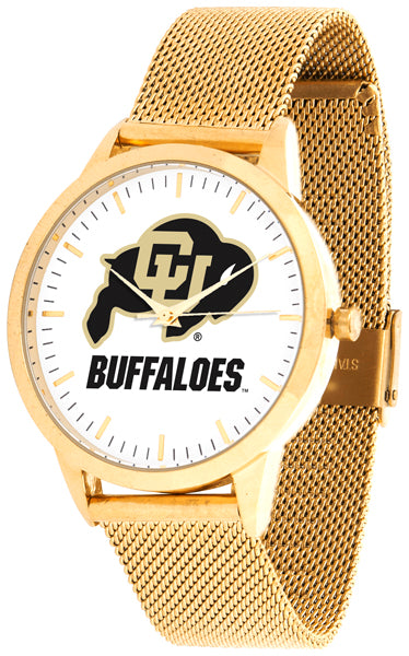 Colorado Buffaloes Statement Mesh Band Unisex Watch - Gold